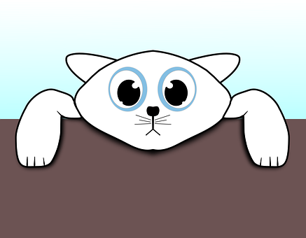 Peeking Cartoon Cat Illustration PNG