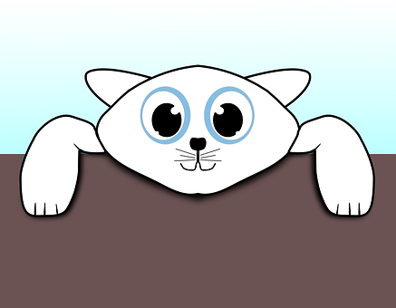 Peeking Cartoon Kitten PNG