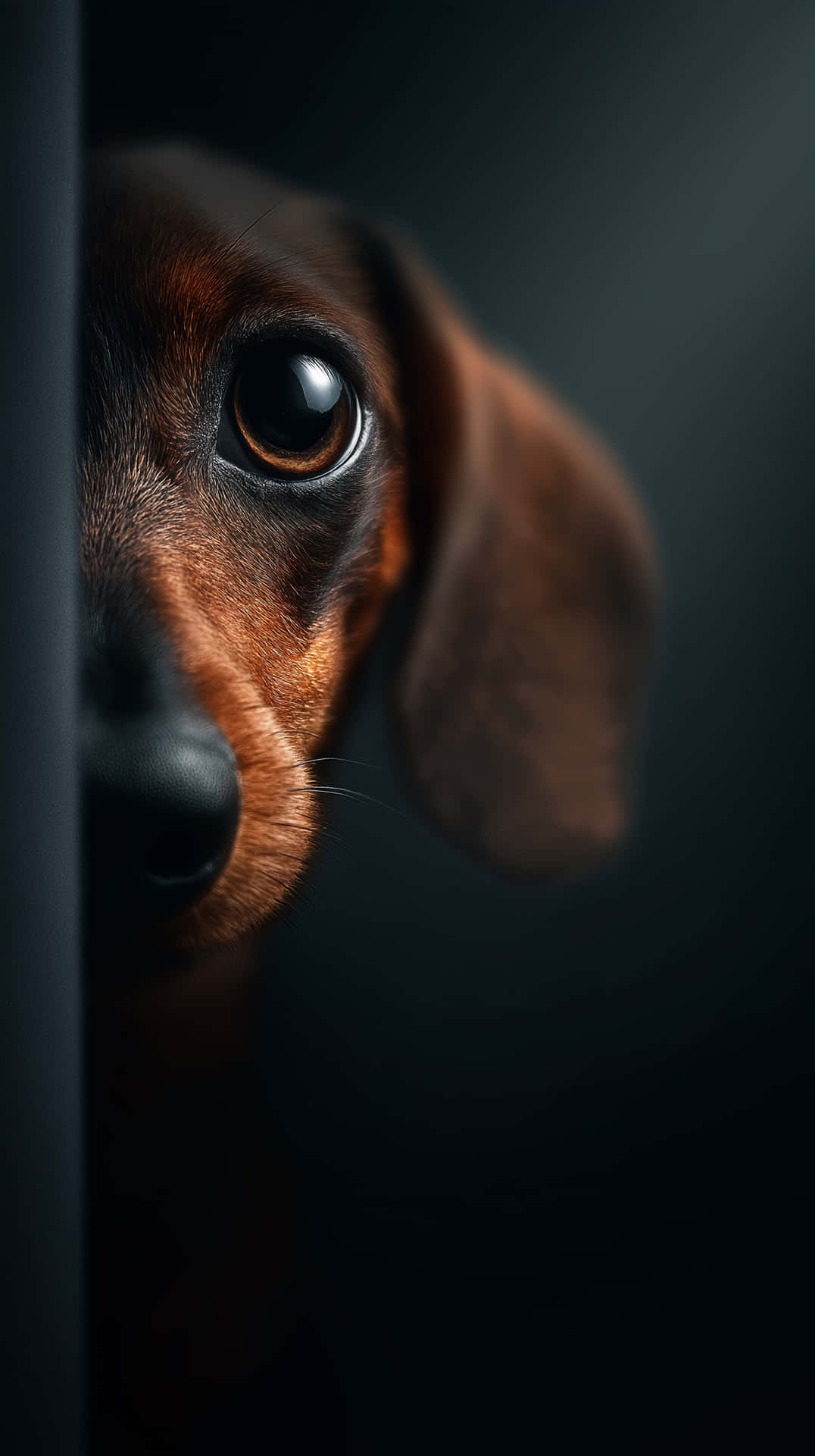 Peeking Dachshund Wallpaper