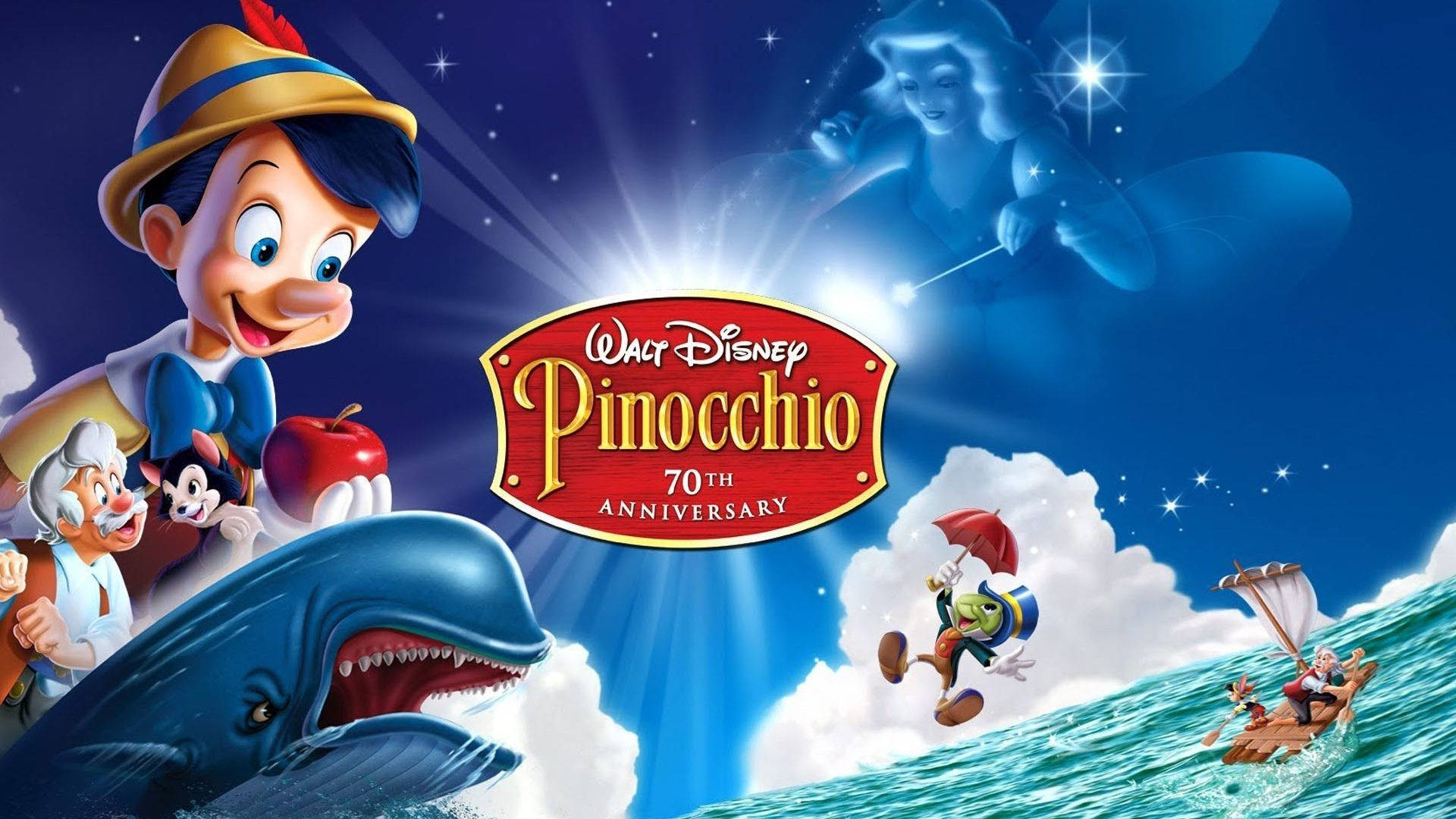 Skalk Pinocchio: Et nostalgisk eventyr maleri af den berømte karakter. Wallpaper