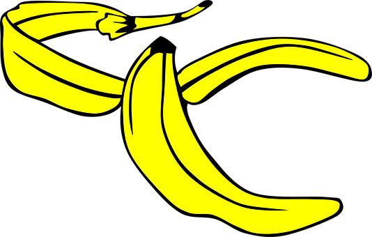 Peeling Banana Vector Art PNG