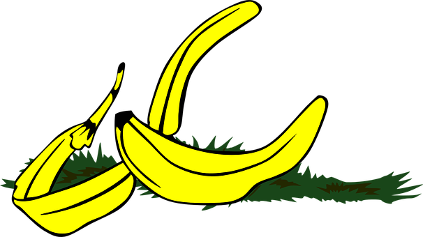 Peeling Banana Vector Illustration PNG