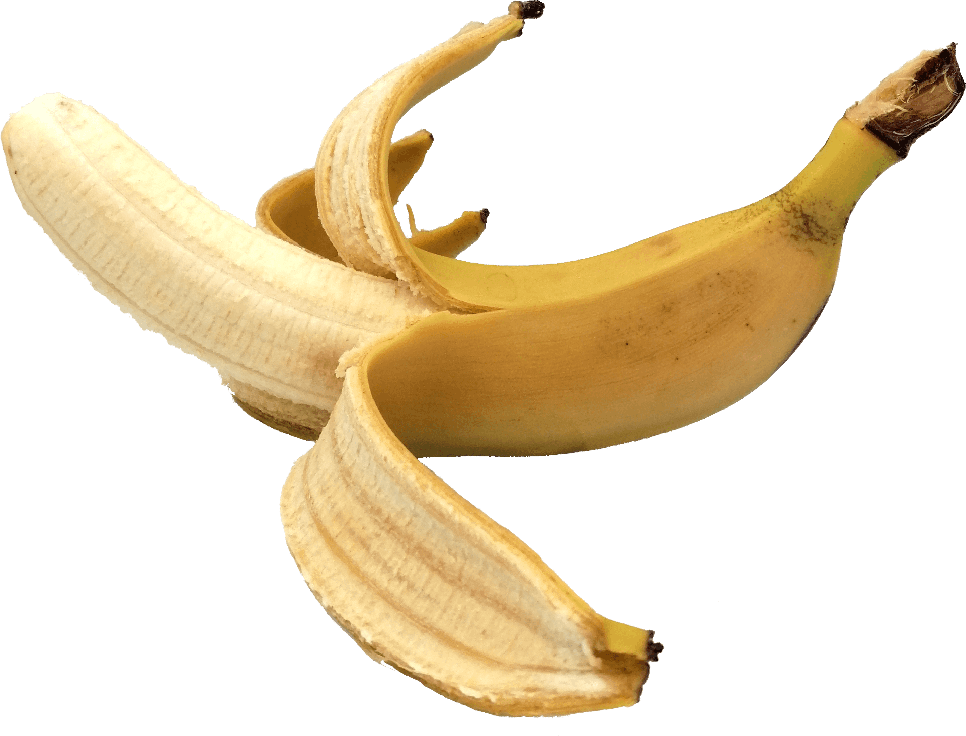 Peeling Yellow Banana Transparent Background PNG