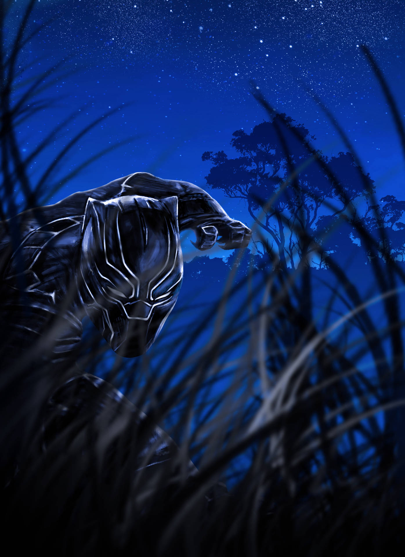 Peering Black Panther Android Background