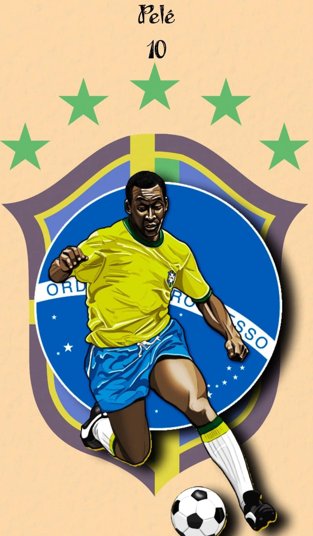 Pele Brazil Soccer Legend Illustration Wallpaper