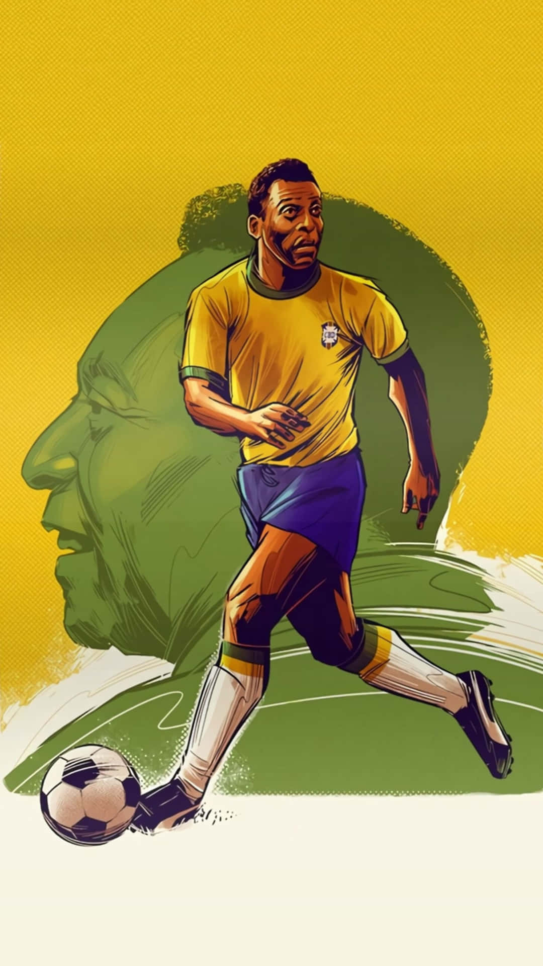 Pele Soccer Legend Illustration Wallpaper