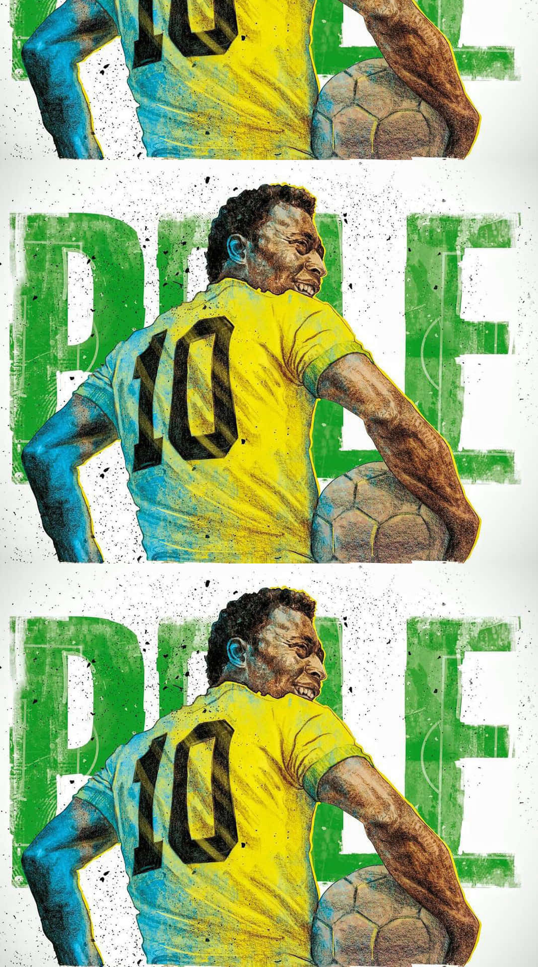 Download Pele Triple Action Artwork Wallpaper | Wallpapers.com