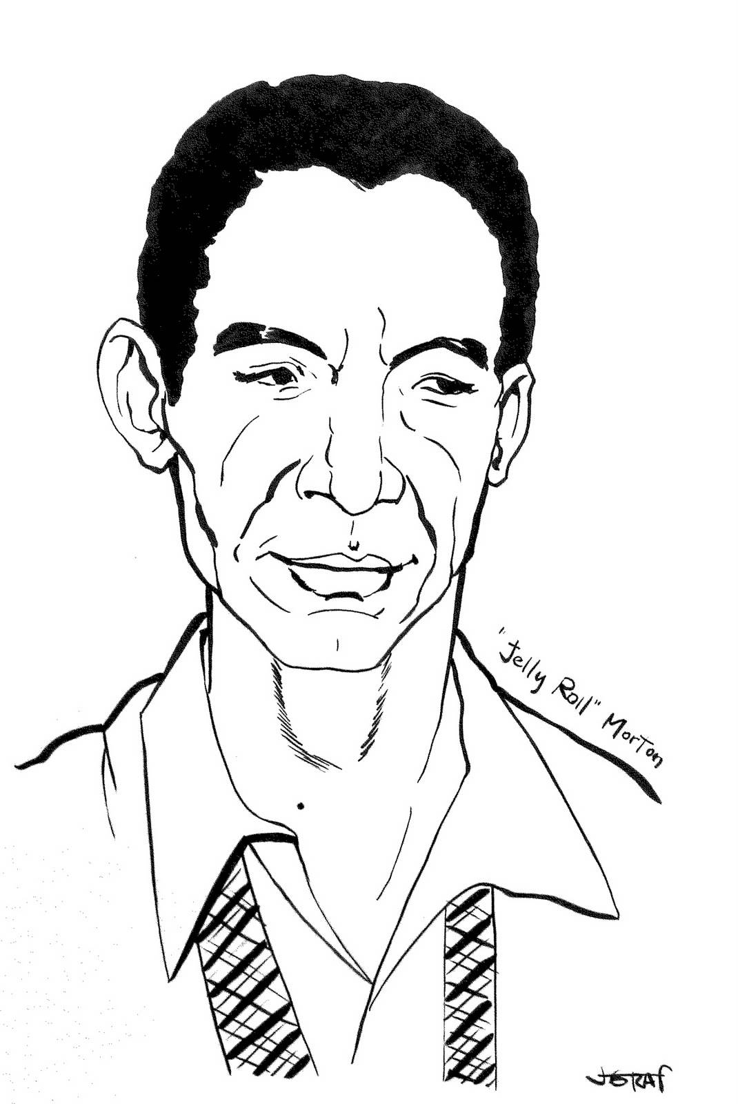 Pen And Ink Art Of Jelly Roll Morton Wallpaper