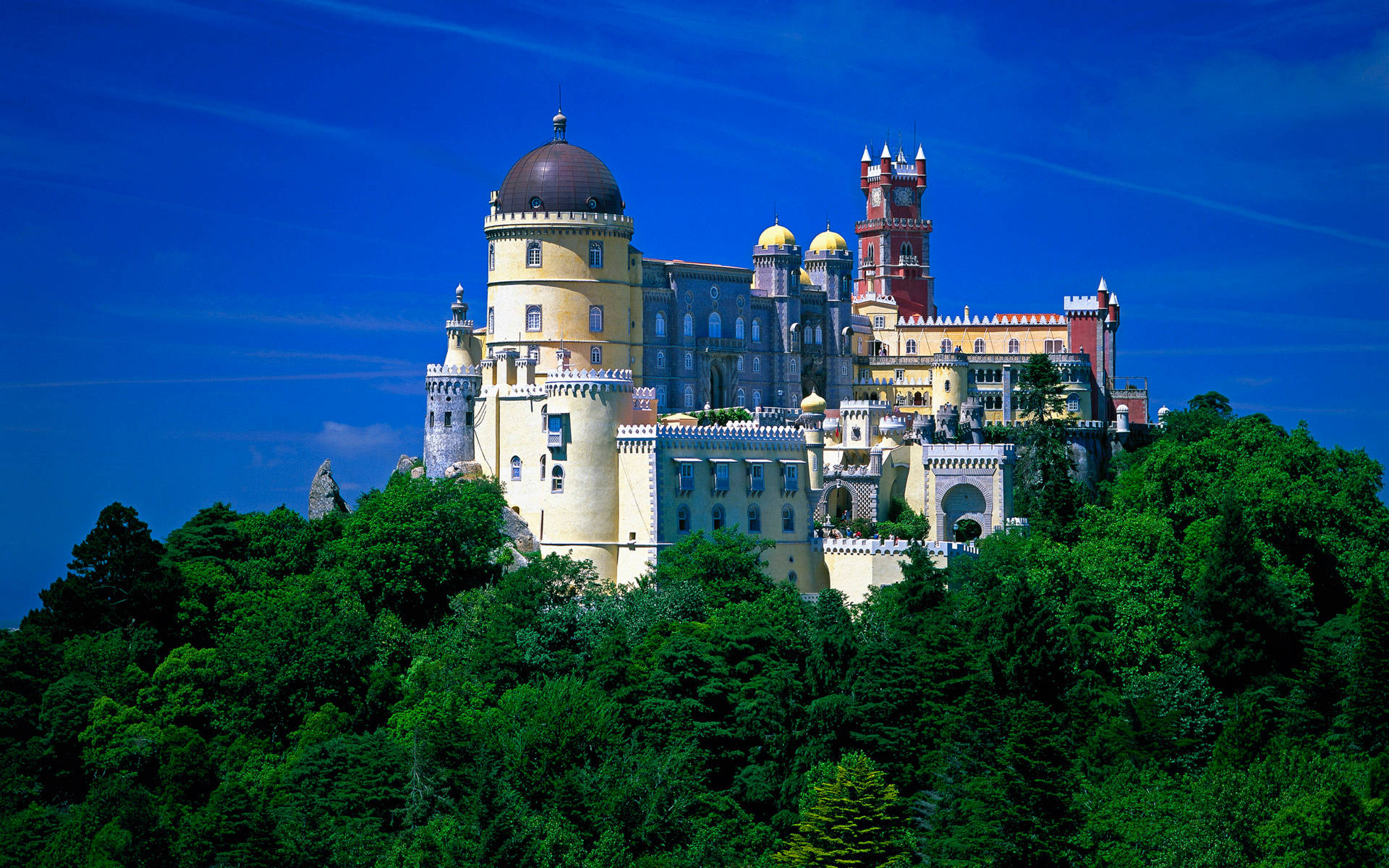 Pena Palace In Sintra Blue Sky Picture