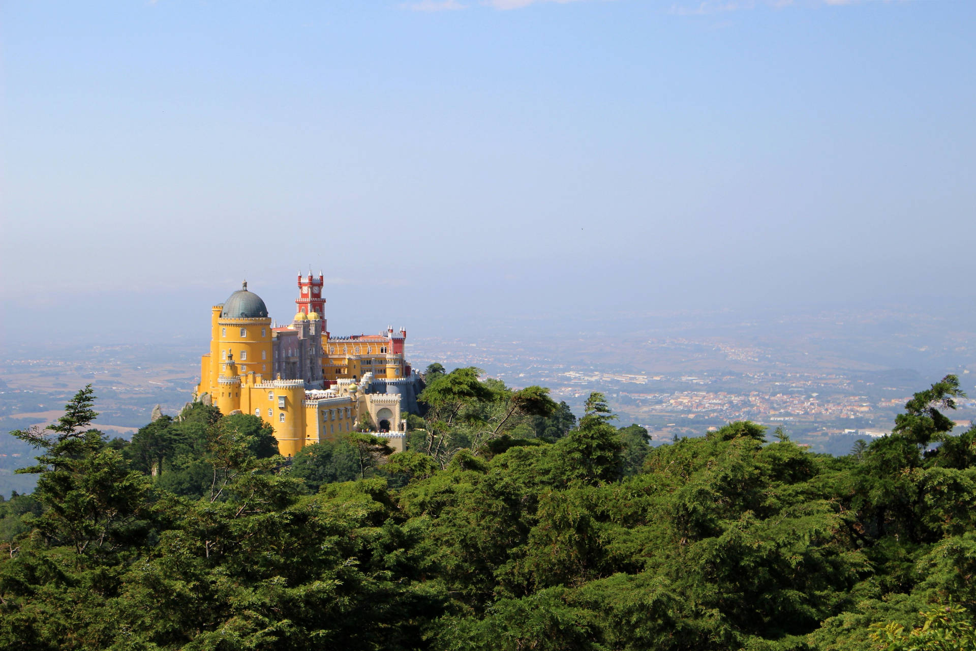 Pena Palace In Sintra From Afar Picture