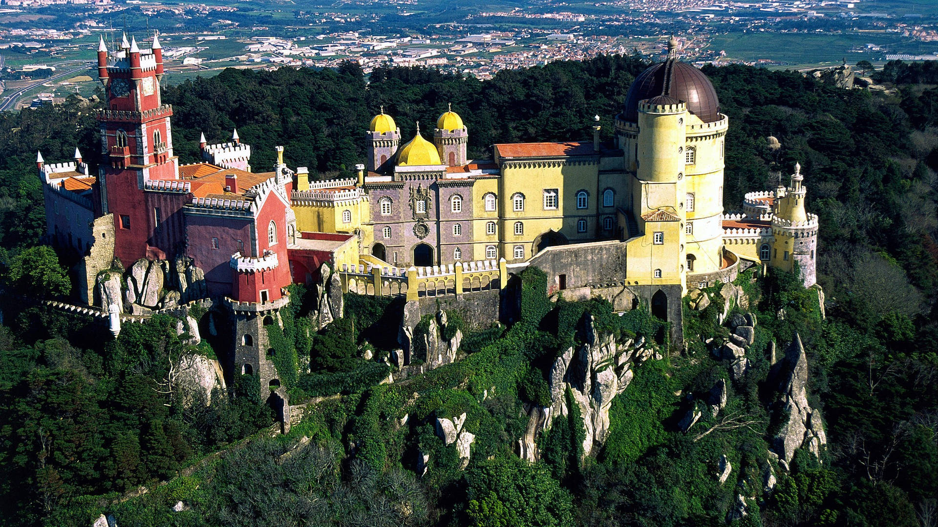 Pena Palace Sintra Aerial Shot Picture