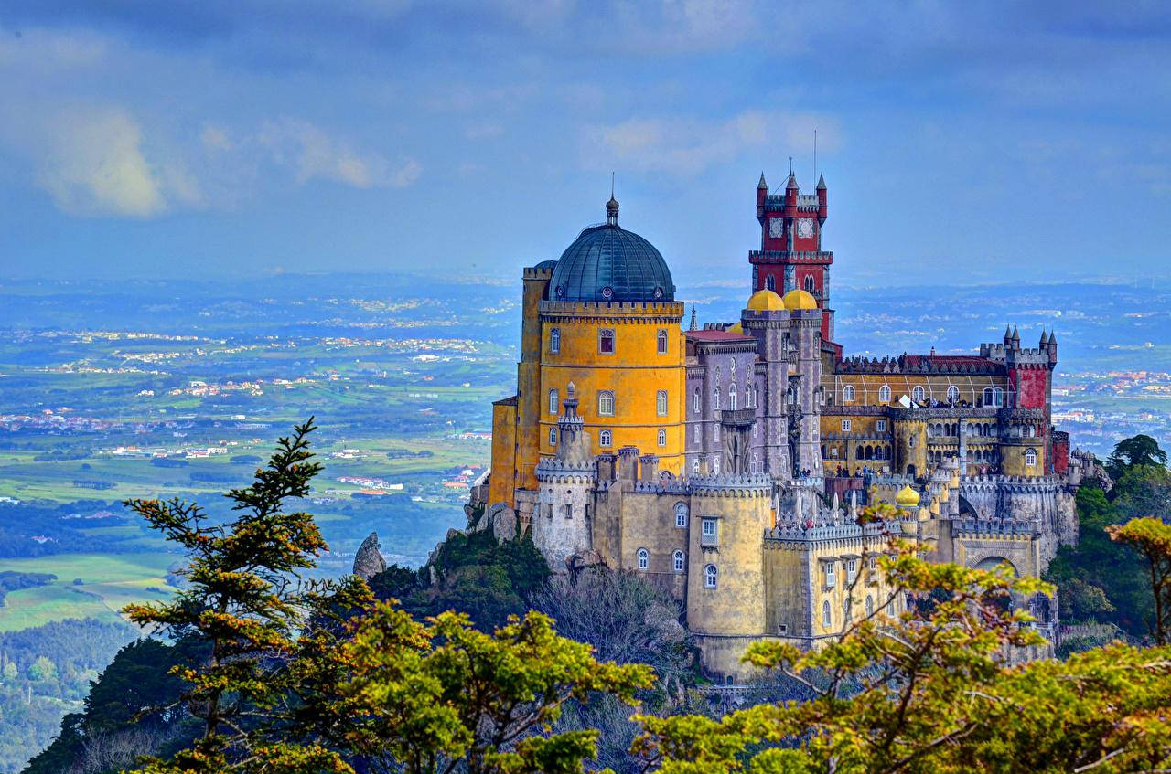 Pena Palace Sintra Overlooking City Picture