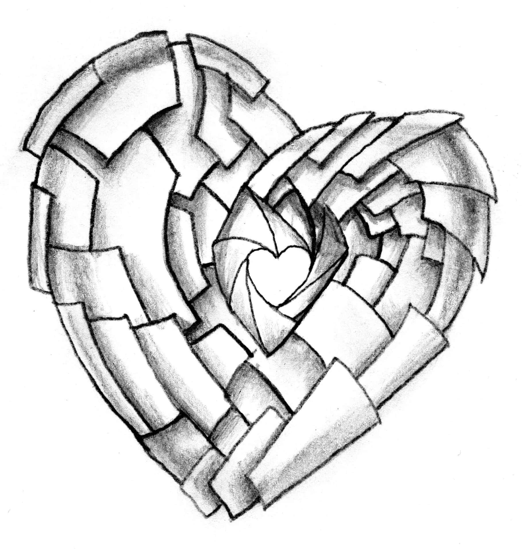 A Heart Made Of Paper Is Shown In The Drawing