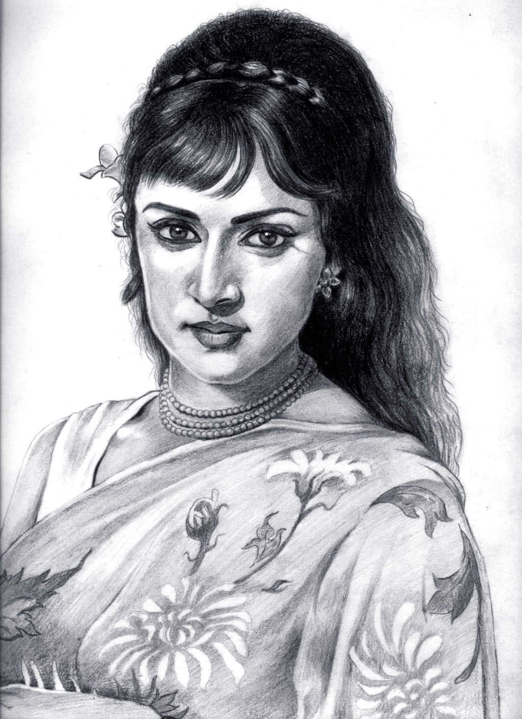 Traditional Girl Drawing- Pencil Sketch | How to draw Beautiful Indian Girl  - YouTube