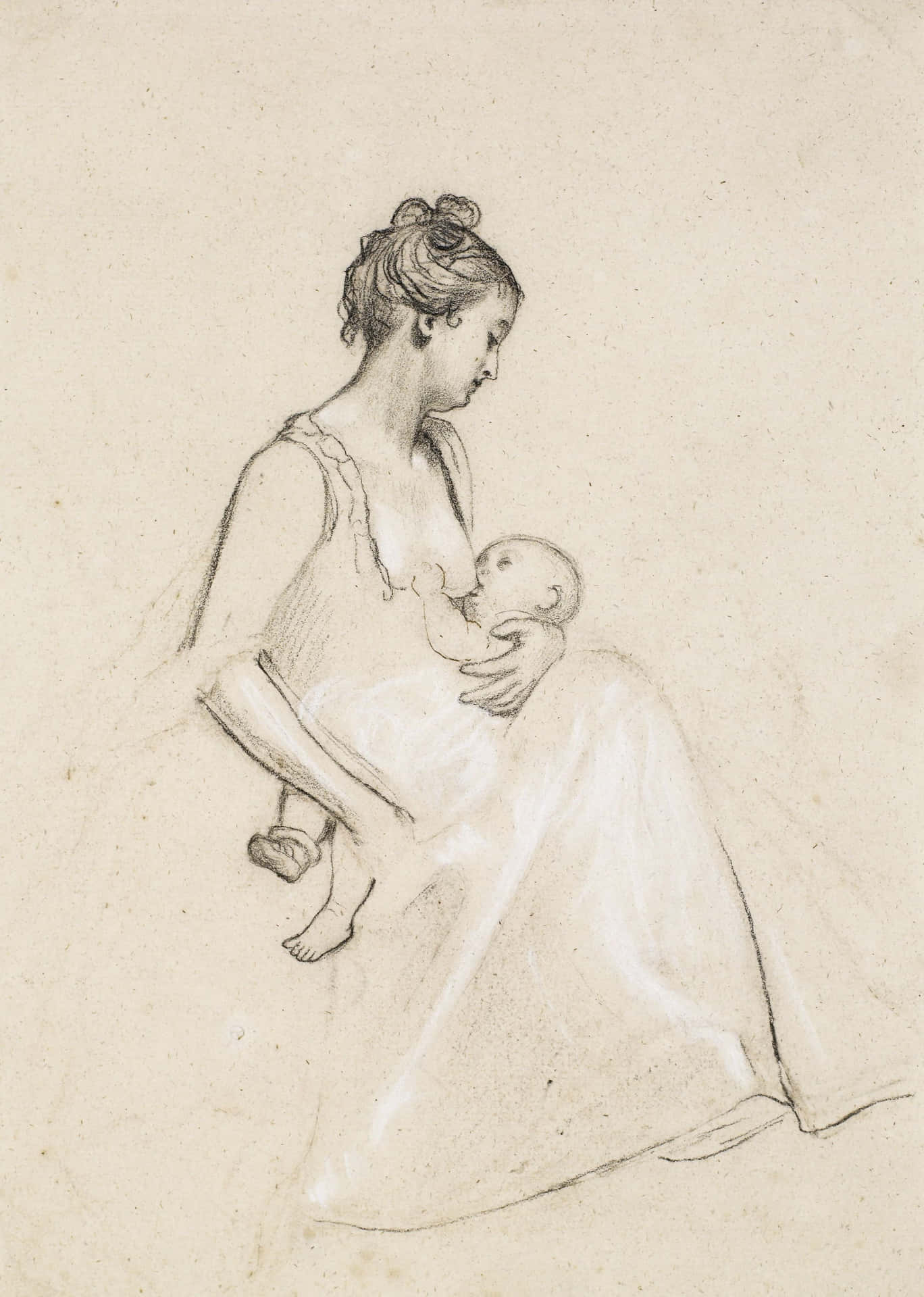 A Drawing Of A Woman Holding A Baby