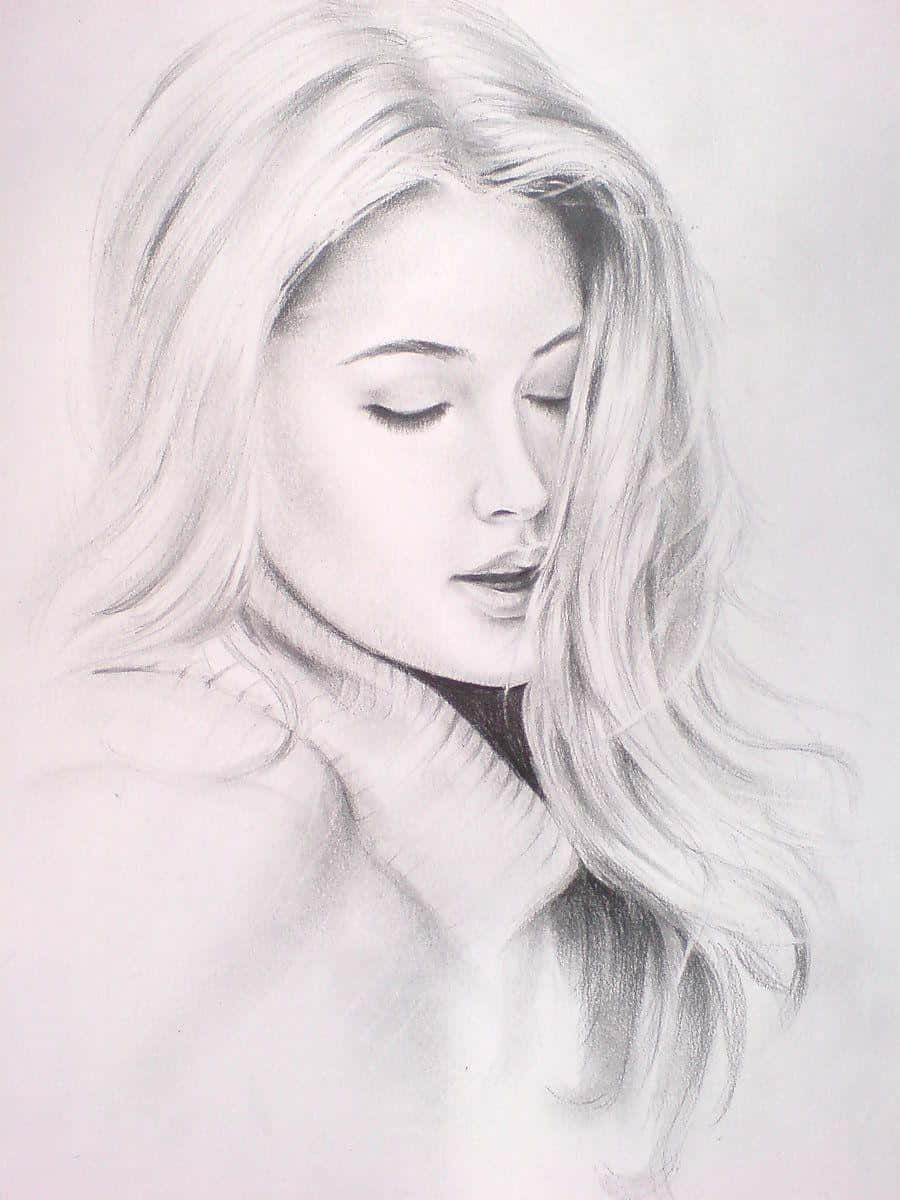 Pencil Drawing Of Beautiful Girl Background, Pictures Drawing, Drawing, Art  Background Image And Wallpaper for Free Download