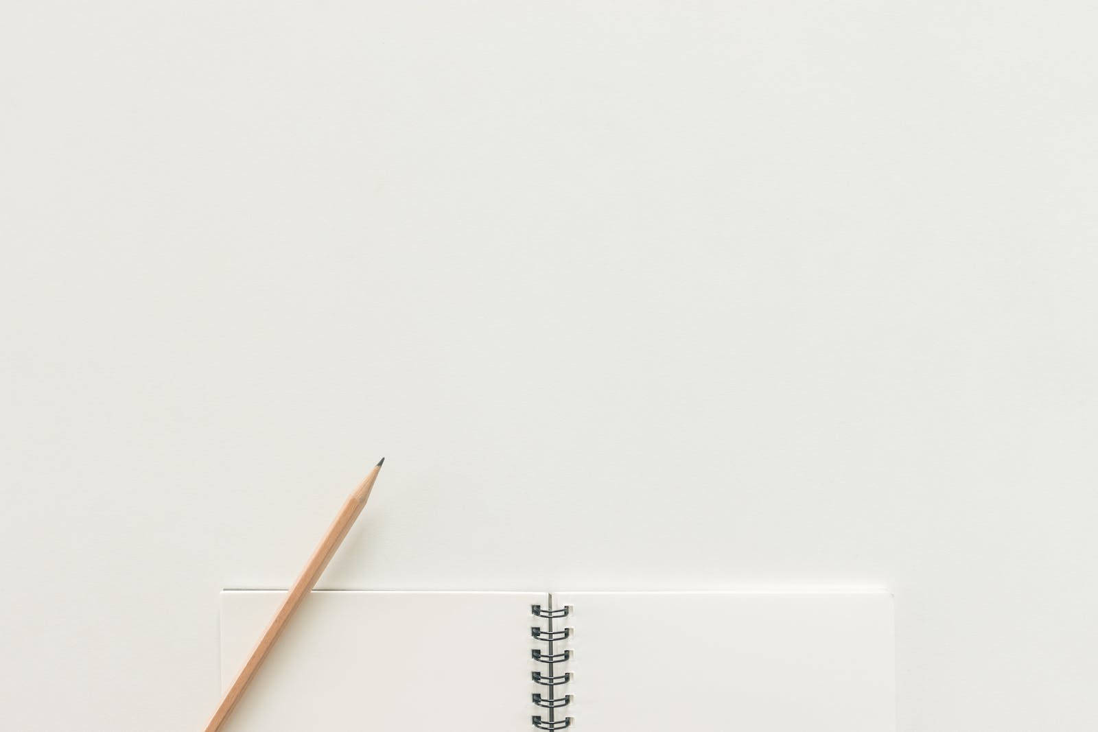 Pencil Notebook With White Paper Texture Wallpaper