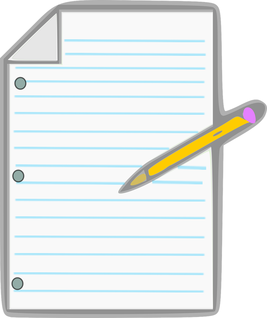 Pencil On Lined Paper Clipart PNG