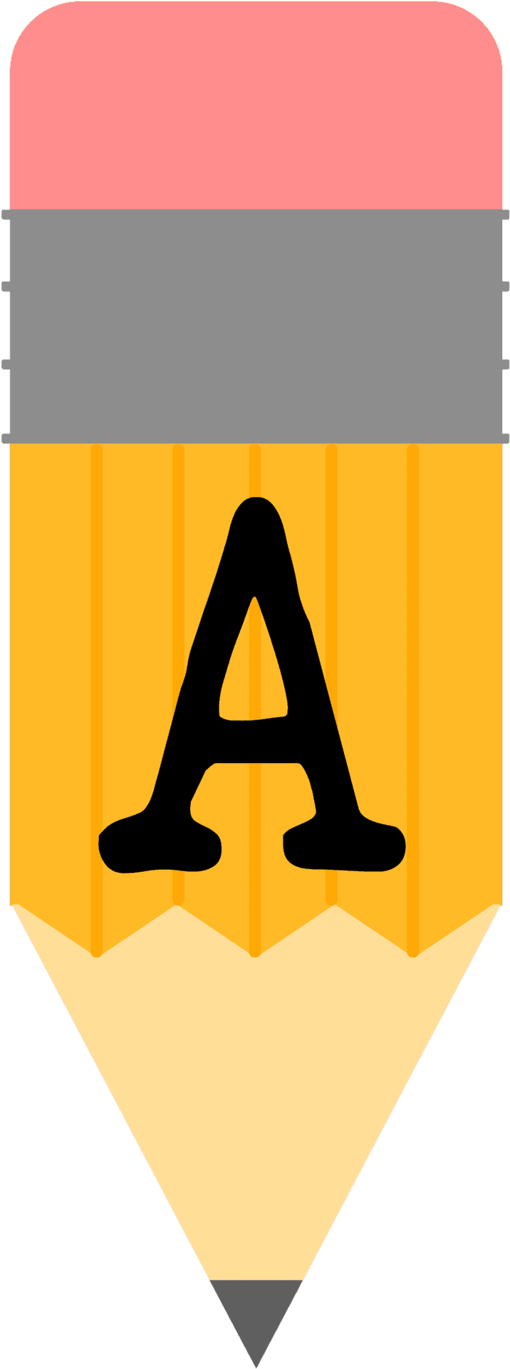 Pencil With Letter A Clipart PNG