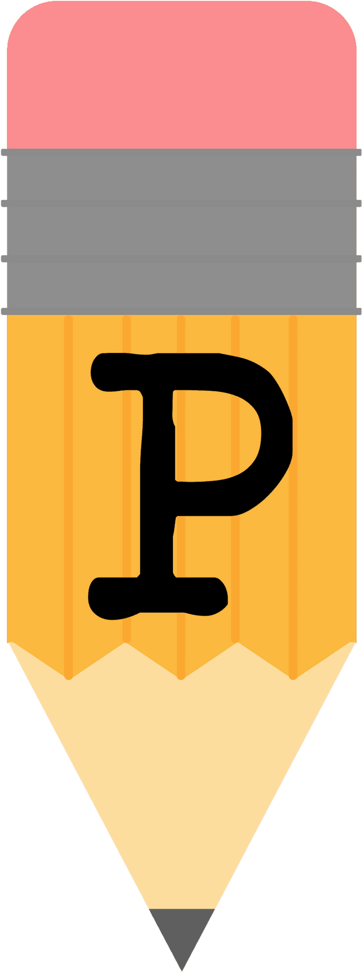 Pencil With Letter P Clipart PNG