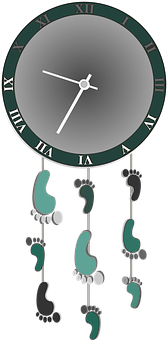 Pendulum Clock Footsteps PNG