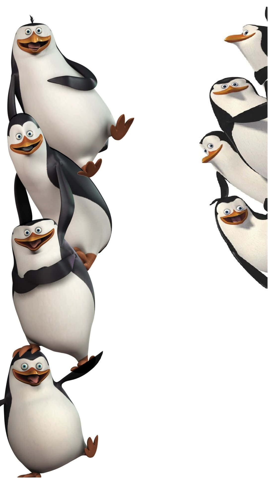 Enrolig Och Färgglad Pingvin Som Går Mot En Vit Bakgrund
