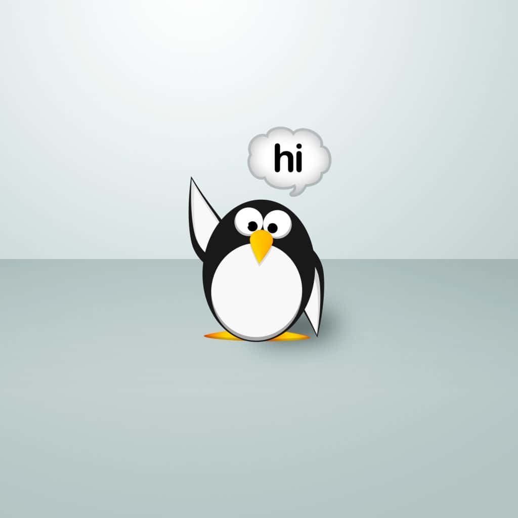 Enposerande Pingvin Mot En Slående Blå Bakgrund