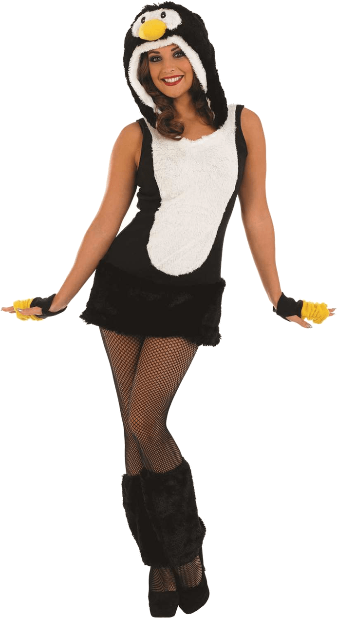 Penguin Costume Woman Posing PNG