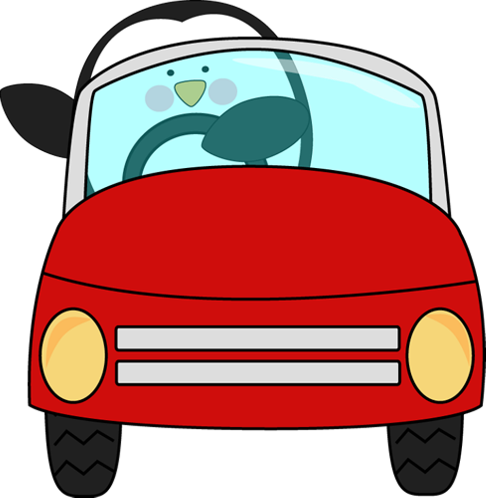 Penguin Driving Cartoon Car PNG