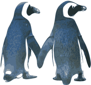 Penguin Love Shape Illustration PNG