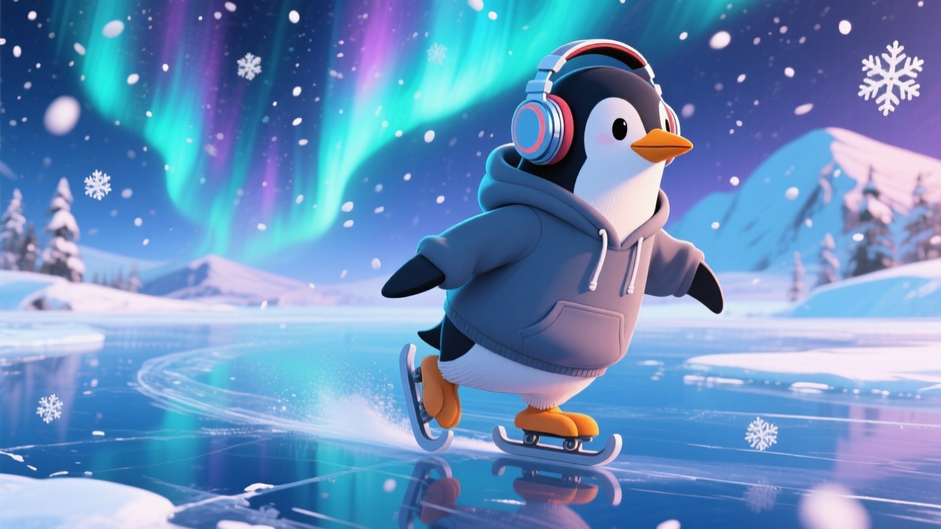 Pinguïn op ijs Achtergronden