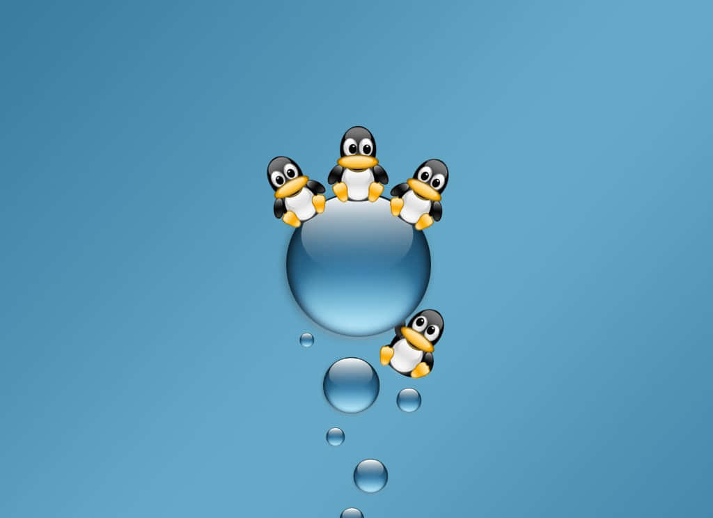 Pingüinoamigable Tux En La Nieve. Fondo de pantalla