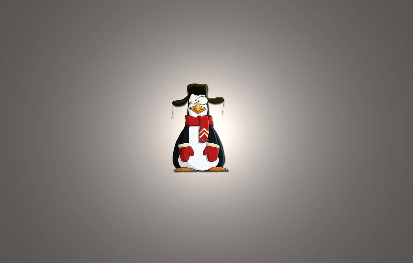 Charming Penguin Tux in its Natural Habitat Wallpaper