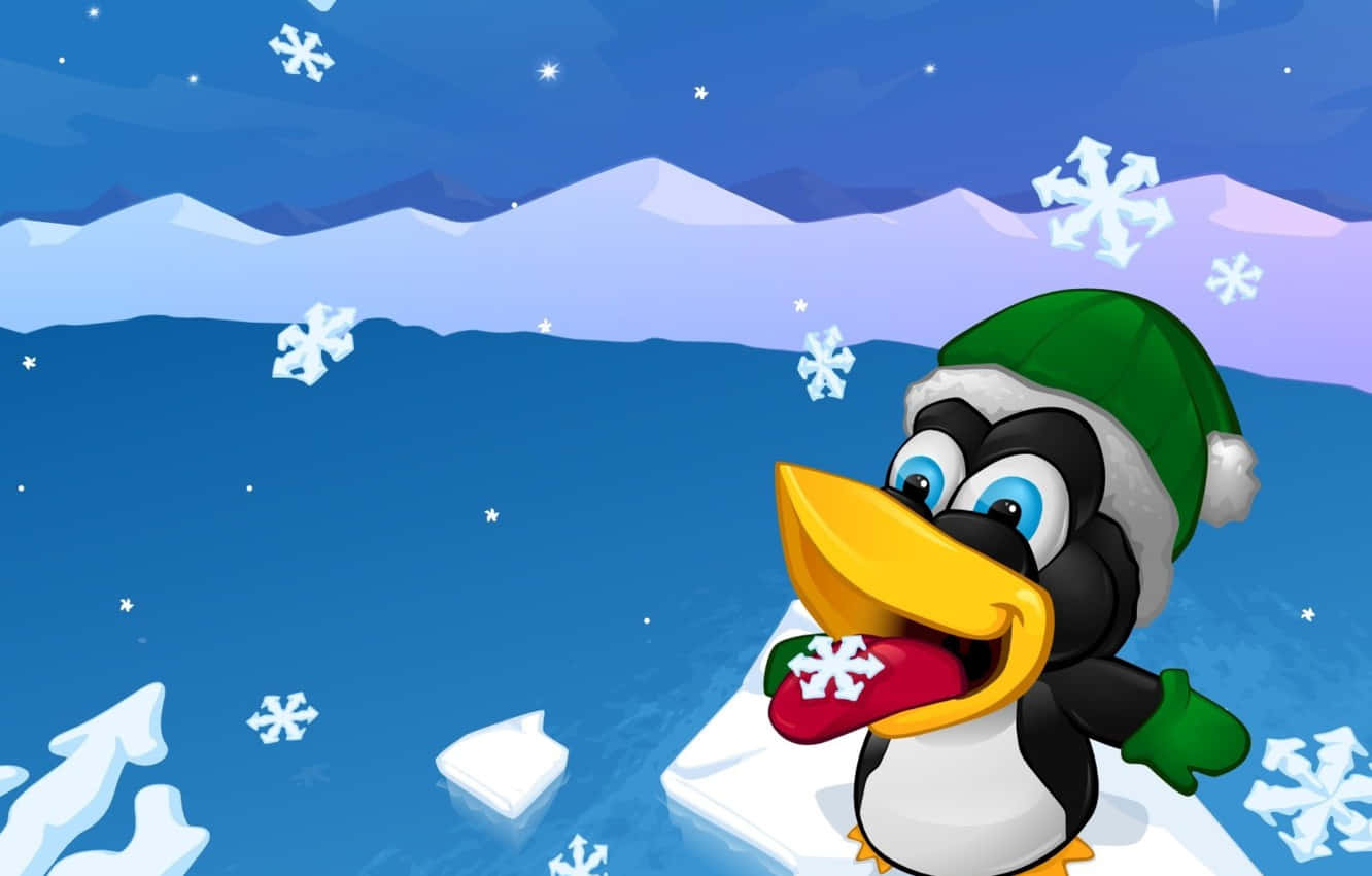 Charming Penguin Tux in a stylish suit Wallpaper