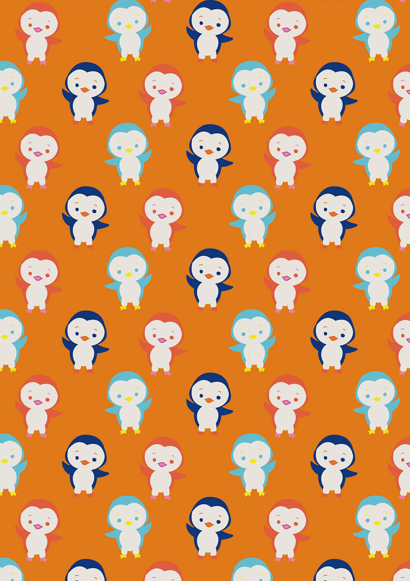Penguins Cute Pattern Wallpaper
