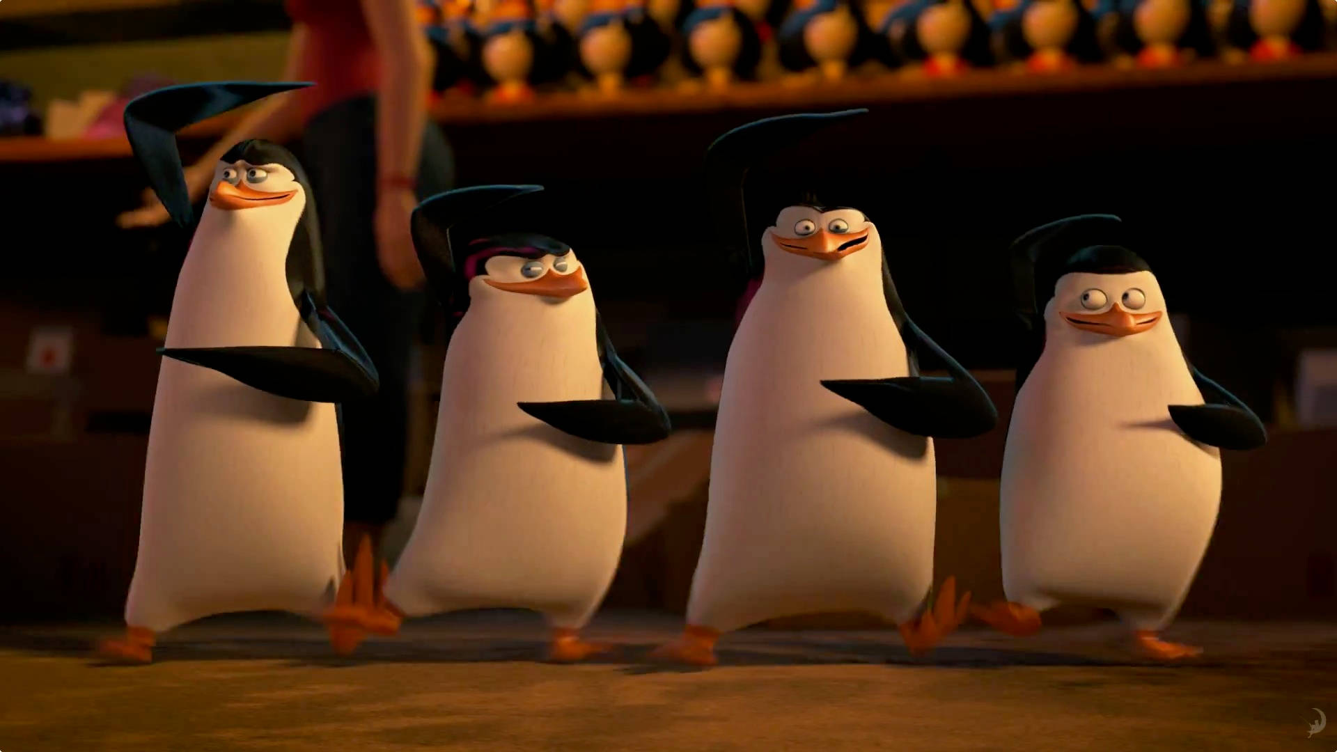 Penguinsof Madagascar 4k-tecknad Film. Wallpaper