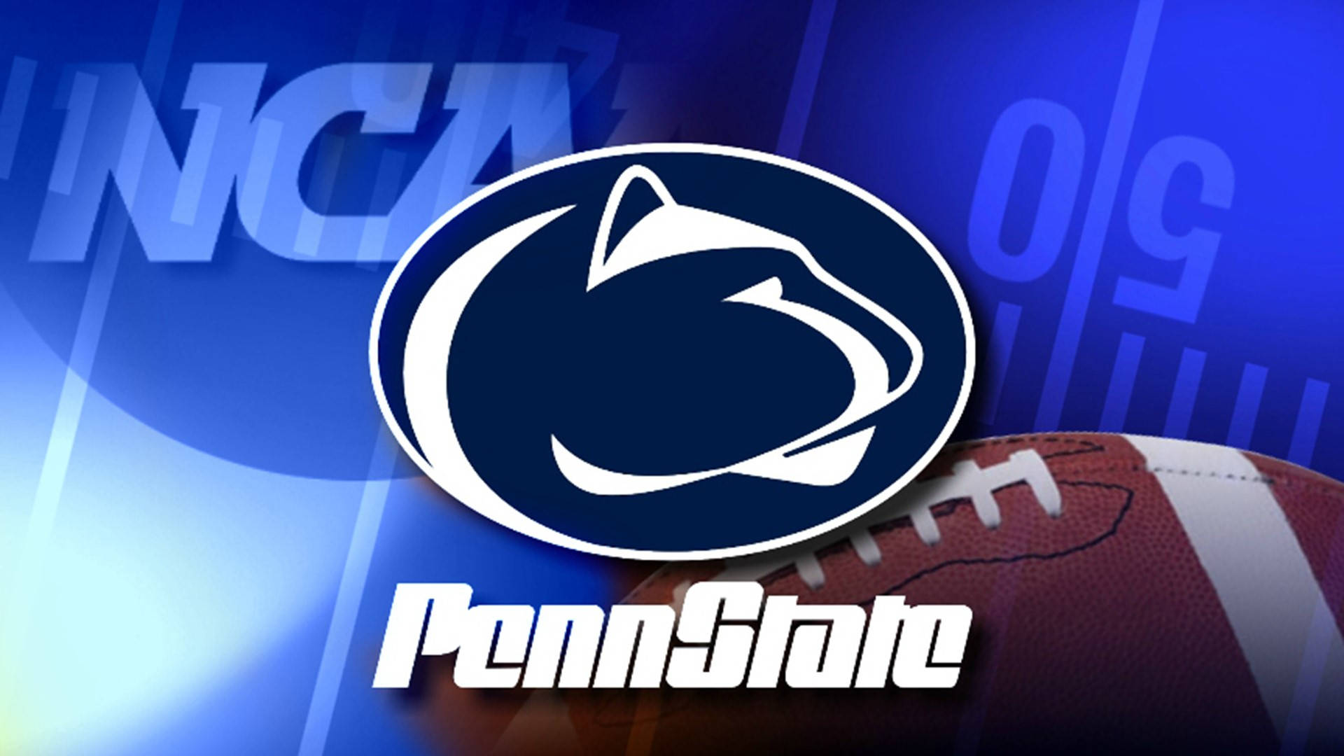 Logo af Penn State-fodbold med fodbold og Penn State-logo Wallpaper