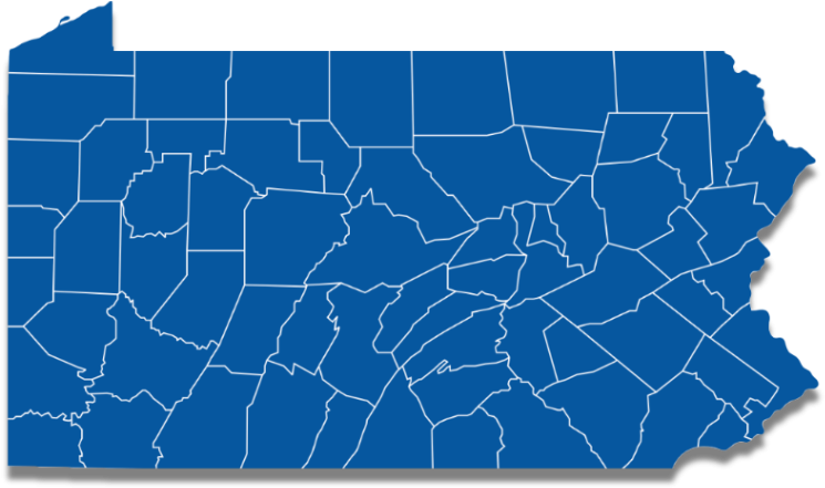 Pennsylvania Counties Map PNG