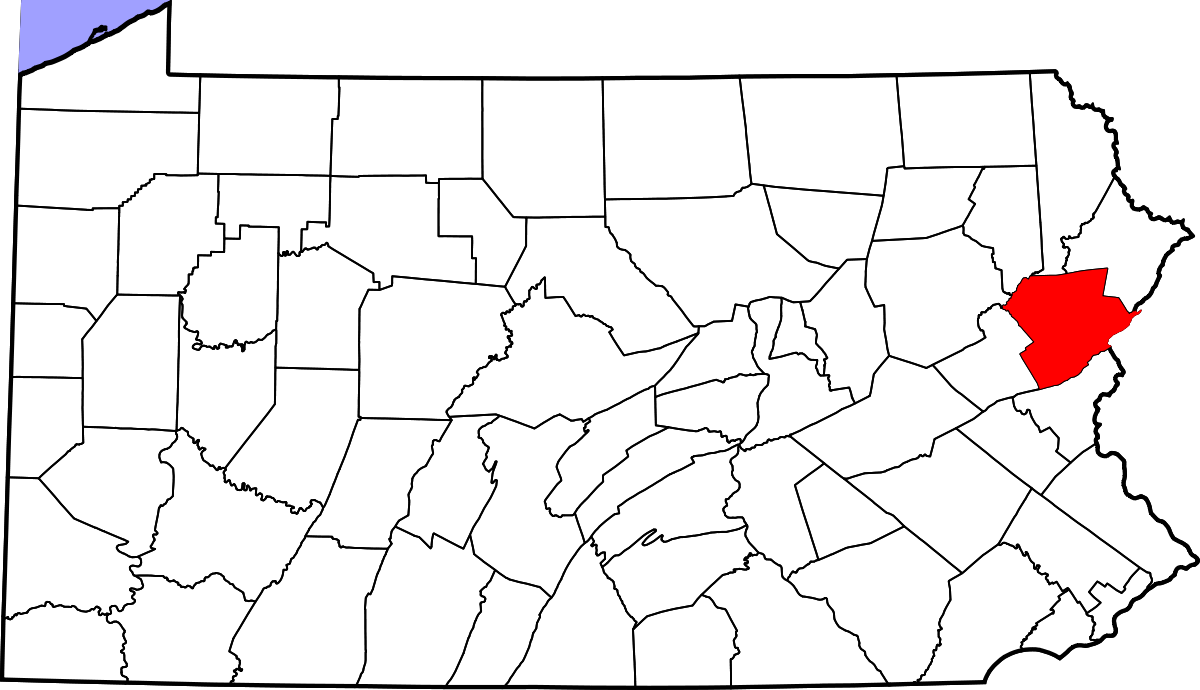 Pennsylvania County Highlighted Map PNG