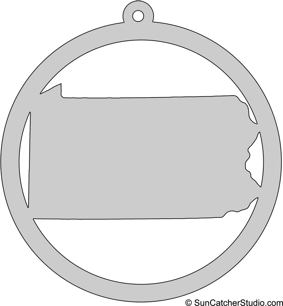 Pennsylvania State Outline Ornament PNG