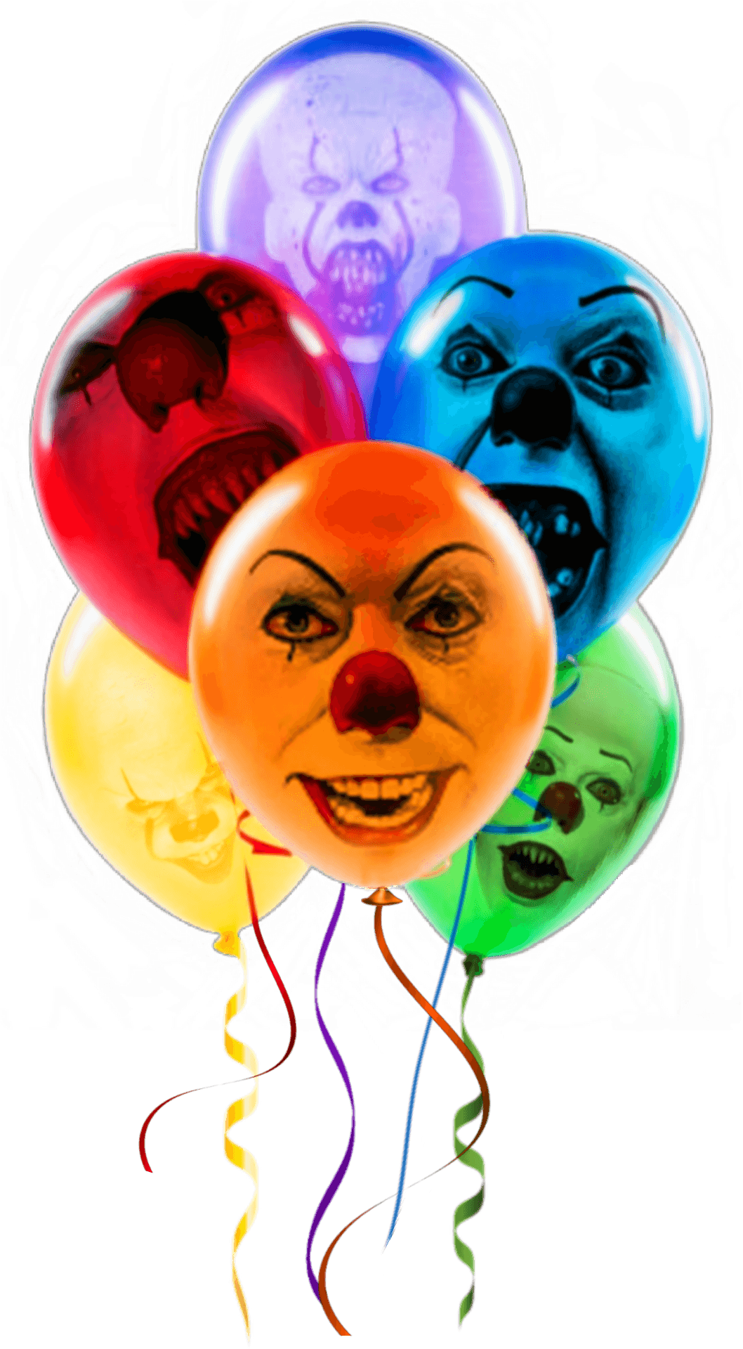 Pennywise Balloons Horror Concept PNG