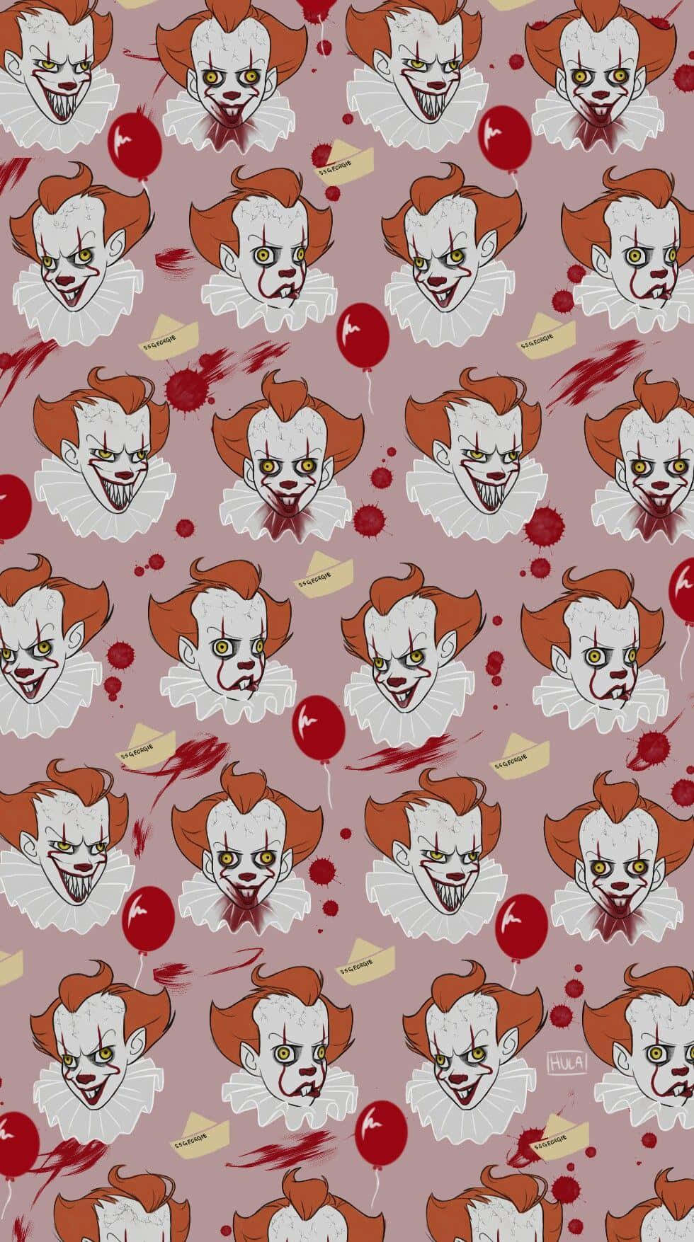 Pennywise Clown Pattern Wallpaper