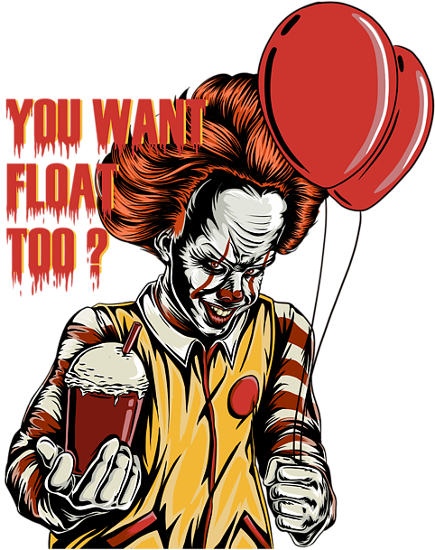 Pennywise Clownwith Balloonand Drink PNG