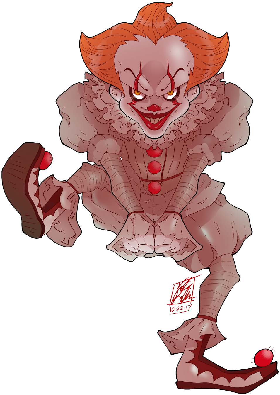 Pennywisethe Dancing Clown Illustration PNG