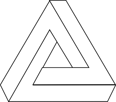 Penrose Triangle Illusion PNG
