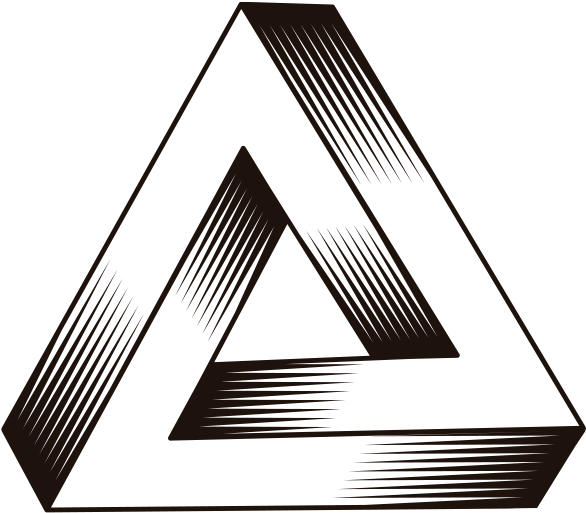 Penrose Triangle Illusion PNG