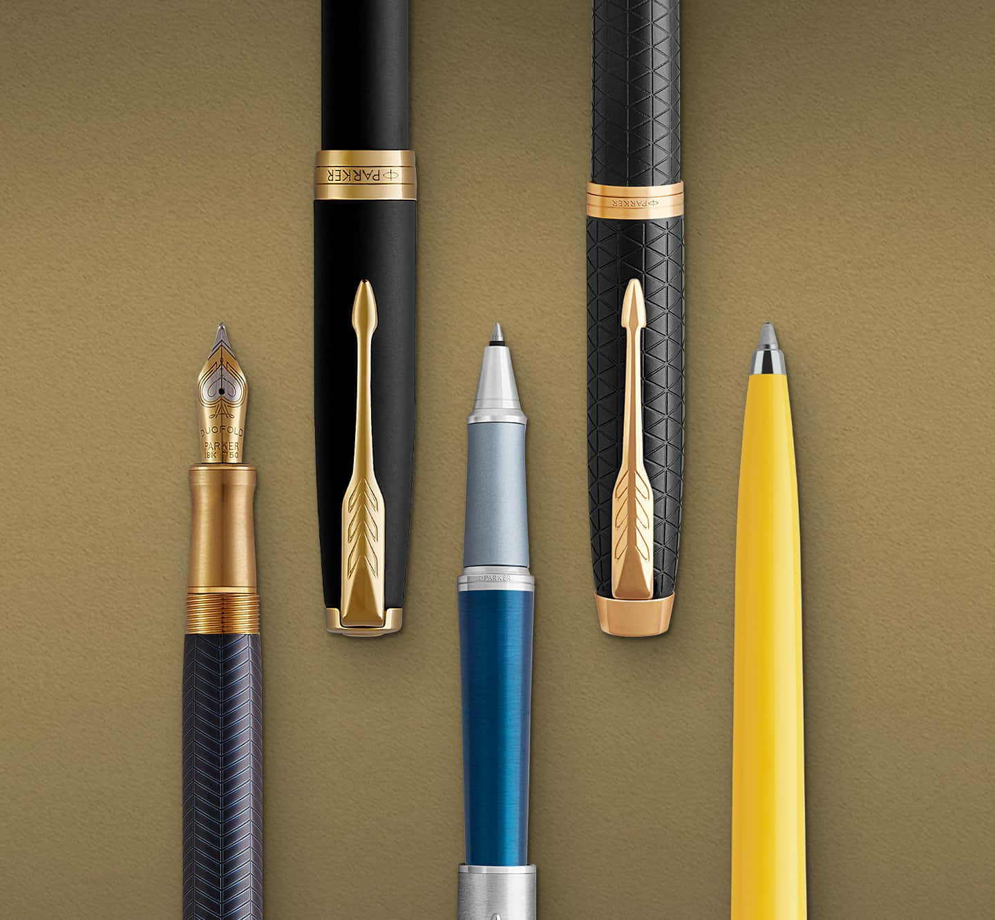 A Group Of Pens With Different Colors And Styles