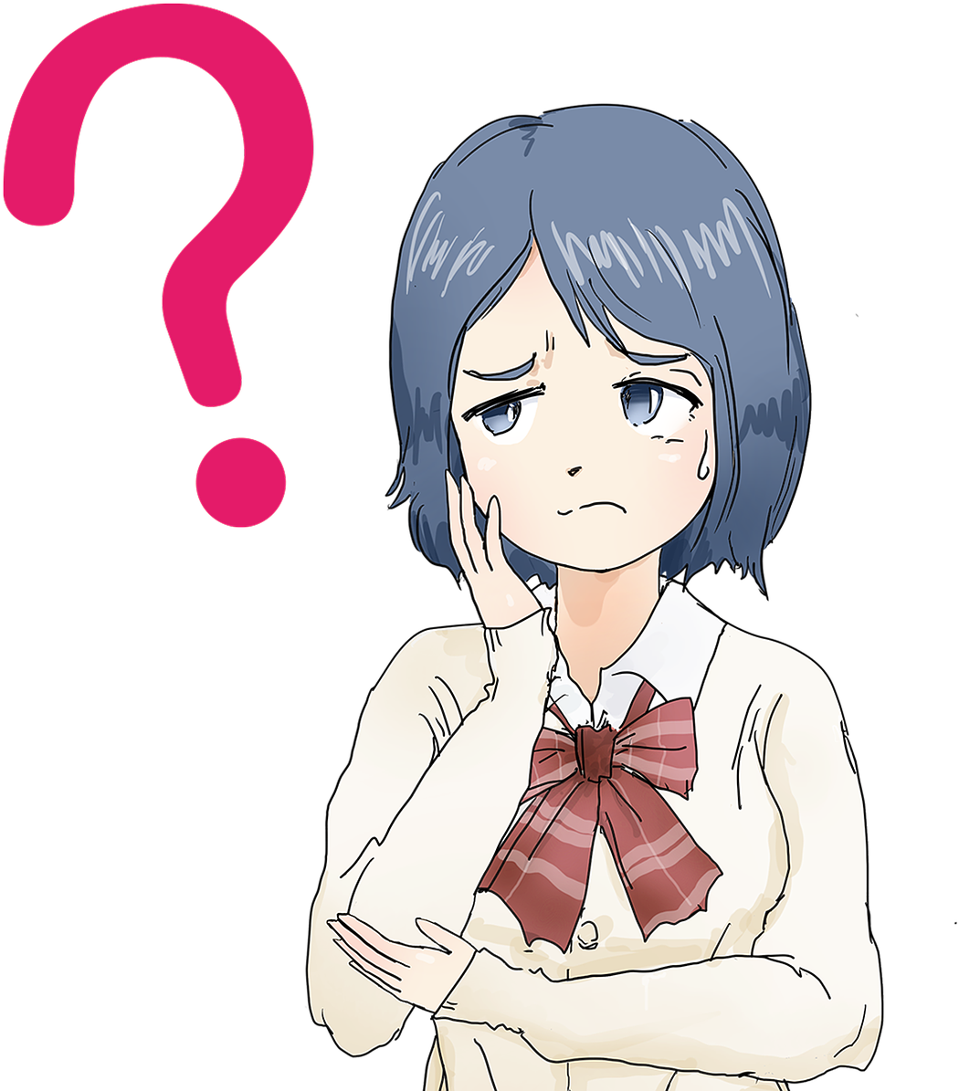 Pensive Anime Characterwith Question Mark PNG
