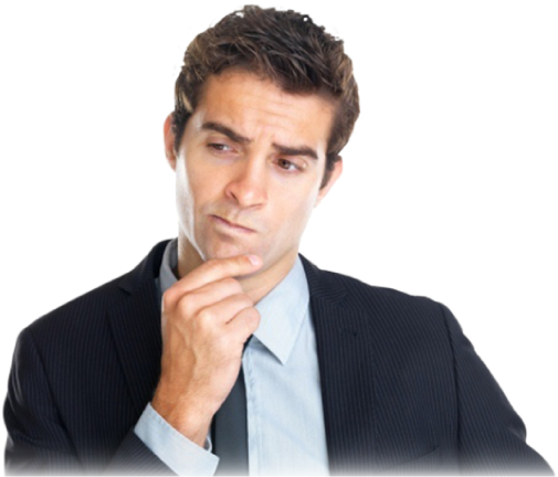 Pensive Businessman Thinking PNG