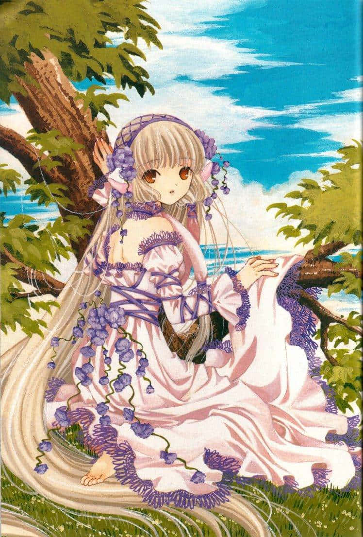 Pensive Chii From Chobits Anime Series Wallpaper